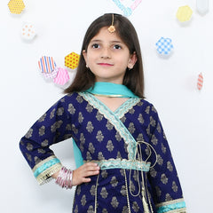 Multipanel Girls Angrakha Style Frock, Pajama & Dupata Dress