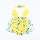 Frock Style Baby Girl Infant New Born Romper with Headband Set