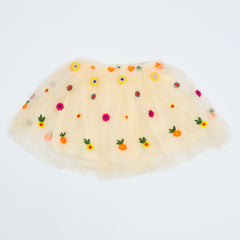 Fancy Embroidered Mesh Girls Skirt