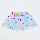 Fancy Embroidered Mesh Girls Skirt