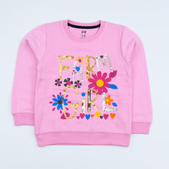 Farm Girl Sequin Pattern Girls Sweatshirt