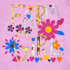 Farm Girl Sequin Pattern Girls Sweatshirt