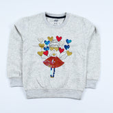 Ballerina Doll Sequin Pattern Girls Sweatshirt