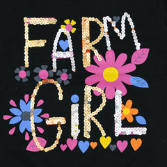 Farm Girl Sequin Pattern Girls Sweatshirt