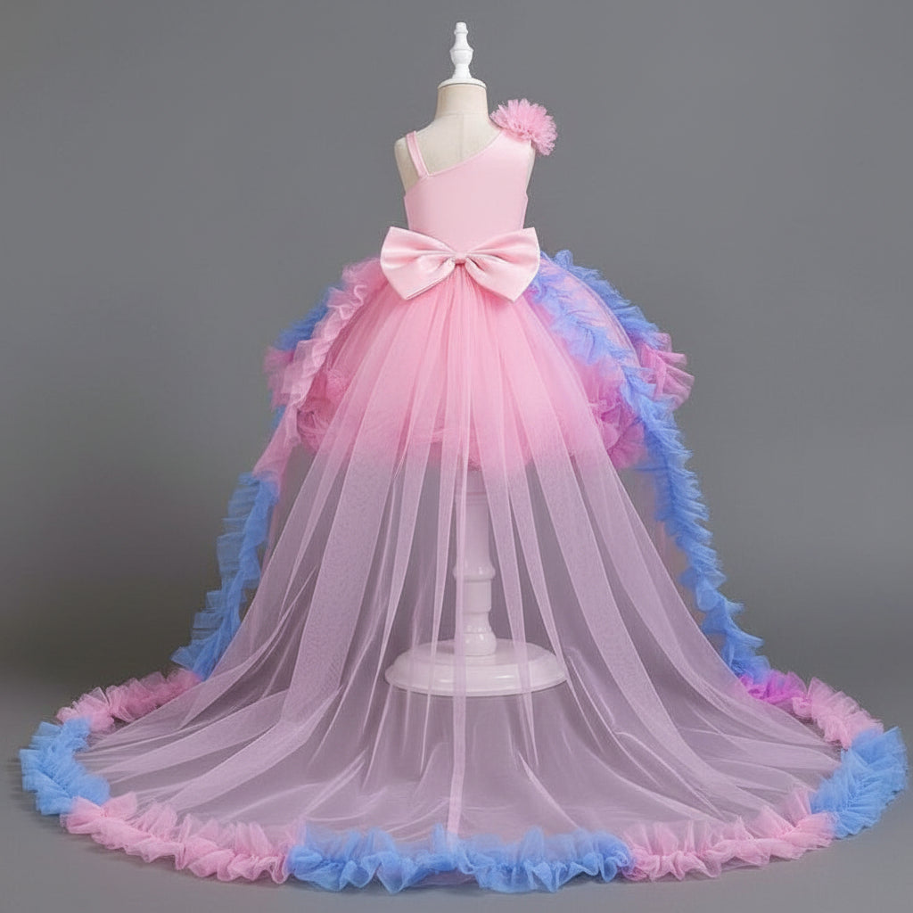 Colorful dress with ruffles