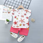 Baby Girl Toddler Girl Colorful Stars Character Shirt & Shorts Set – Stylish Summer Outfit for Girls