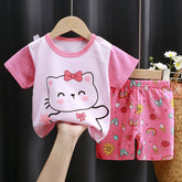 Baby Girl Toddler Girl Hello Kitty Character Shirt & Shorts Set – Stylish Summer Outfit for Girls