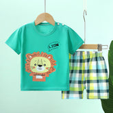 Baby Boy Toddler Boy Little Lion Character Shirt & Shorts Set – Stylish Summer Outfit for Boys