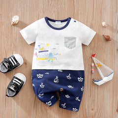 The Sailor Boy Premium 100% Cotton Baby Boy Romper – Soft & Comfortable Summer Outfit