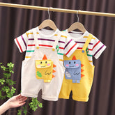 Superior Quality Baby Dino 2 Piece Toddler Girl Boy Shirt Dungaree Short Dress