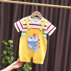 Superior Quality Baby Dino 2 Piece Toddler Girl Boy Shirt Dungaree Short Dress