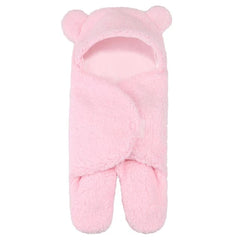 Newborn Baby Receiving Blanket Wearable Cute Bear Swaddle Blanket Flannel Quilted Sleeping Bag