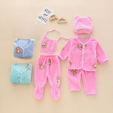 Cute Bear New Born Baby Girl Baby Boy 5 Pieces Bear Starter Set
