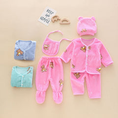 Cute Bear New Born Baby Girl Baby Boy 5 Pieces Bear Starter Set