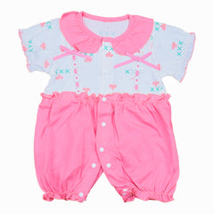 Floral Cross Bow Baby Girl 100% Cotton Premium Quality Romper