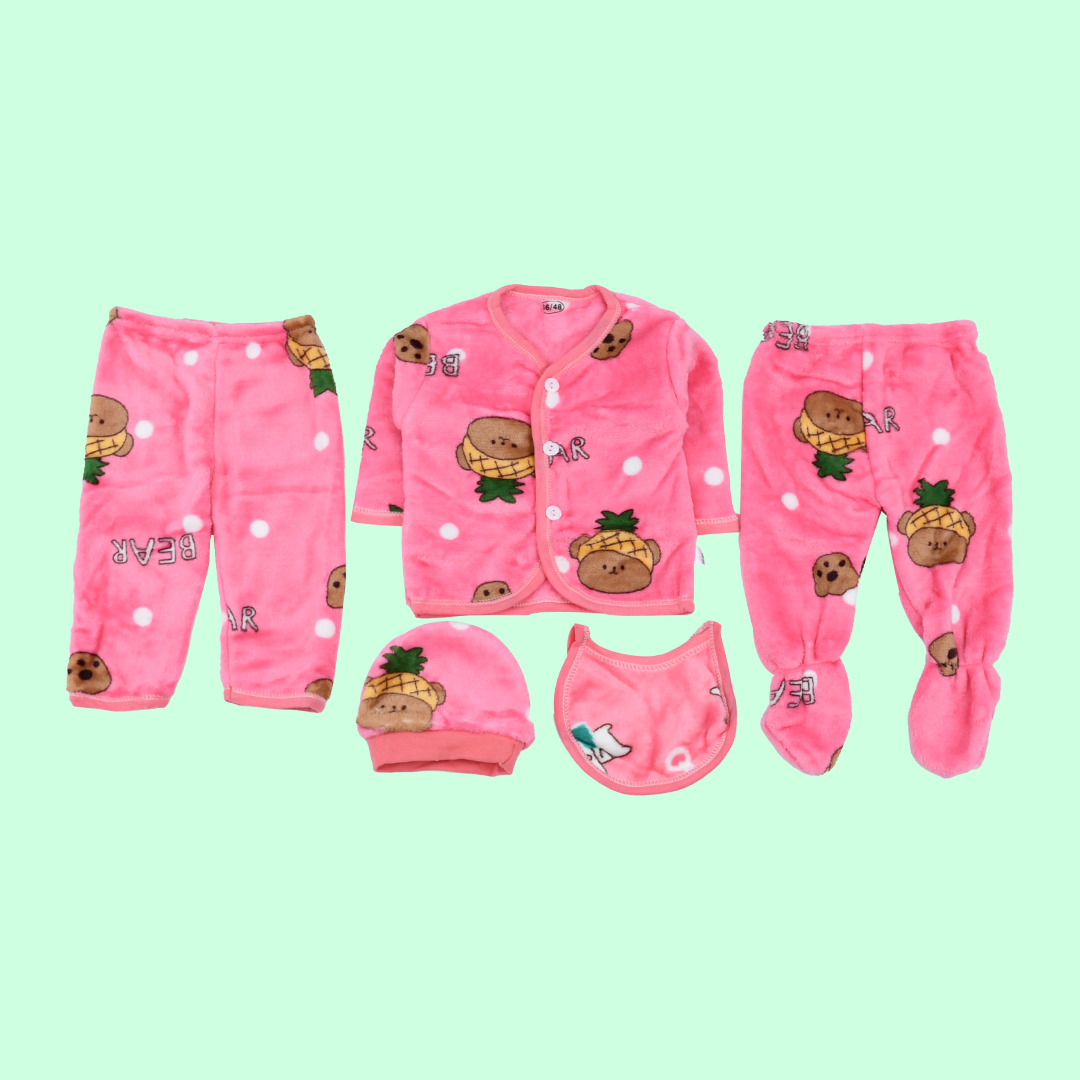 New Born Baby Girl Baby Boy 5 Pieces Bear Starter Set