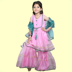 Girls Gharara, Back Tail Shirt & Dupata