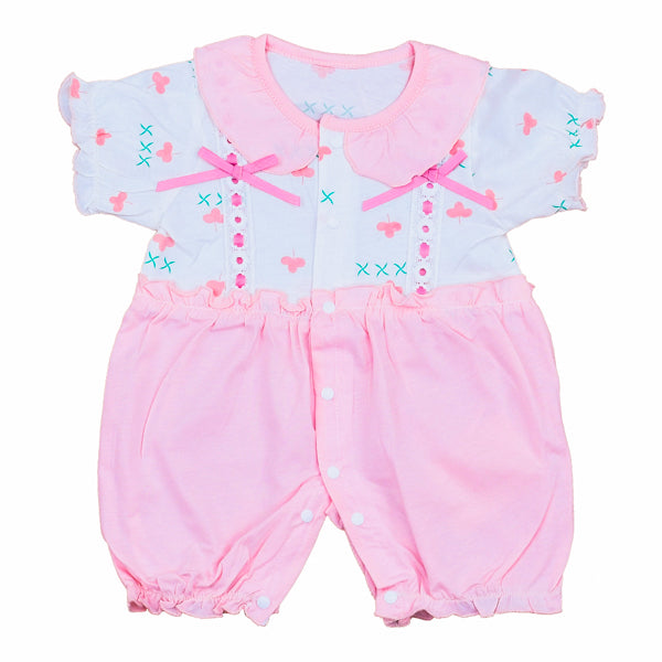 Floral Cross Bow Baby Girl 100% Cotton Premium Quality Romper