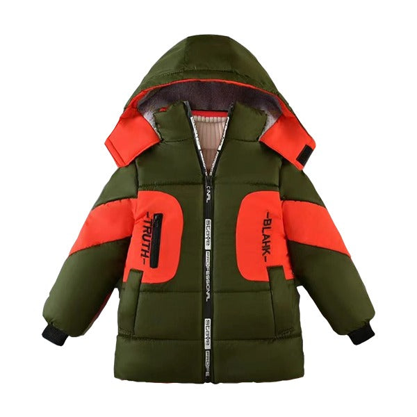 Truth Blahk Toddler Jacket Kids Boys Winter Windproof Solid Hooded Outwear Coat Outwear