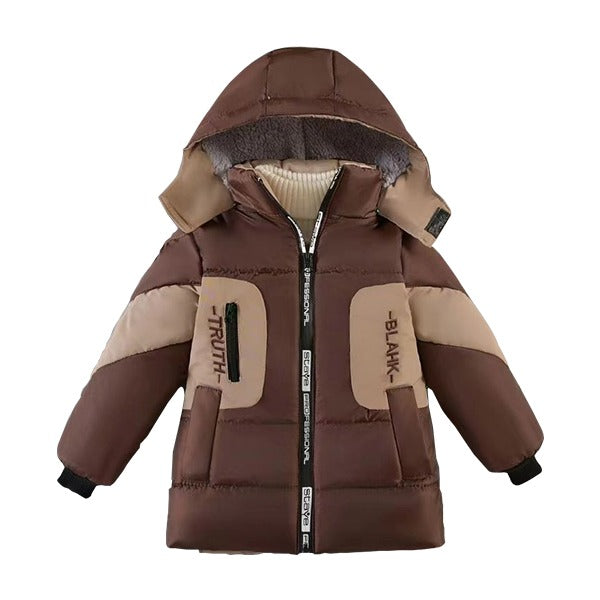 Truth Blahk Toddler Jacket Kids Boys Winter Windproof Solid Hooded Outwear Coat Outwear