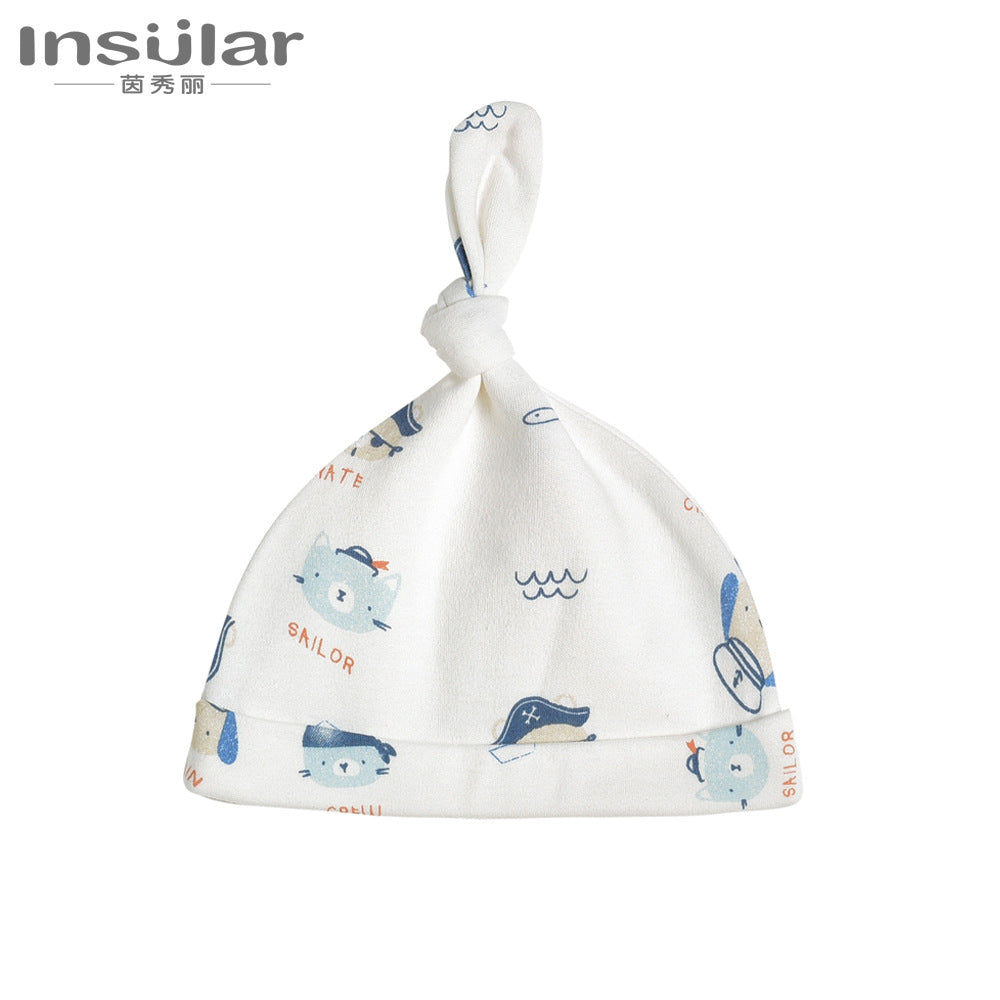 Insular Baby Knot Beanie Hat – Soft Cotton Cap with Cute Animal Prints