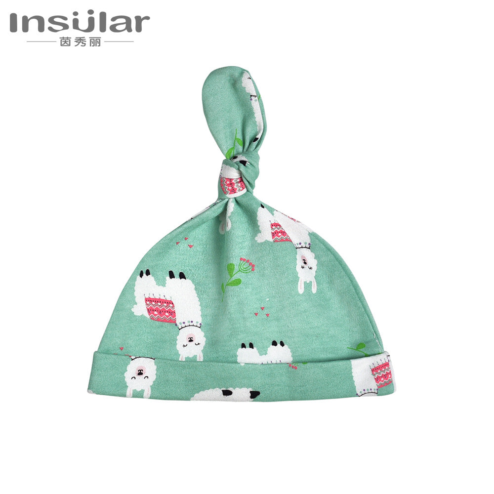 Insular Baby Knot Beanie Hat – Soft Cotton Cap with Cute Animal Prints
