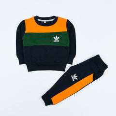 Wide Strap Pattern Adidas Logo Boy Track Suit Lounge Wear