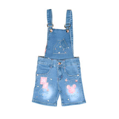 Little Minnie Embroidered Girl Dungaree Shorts