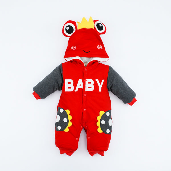 Full Body Hooded Heavy Quilted Dino Romper