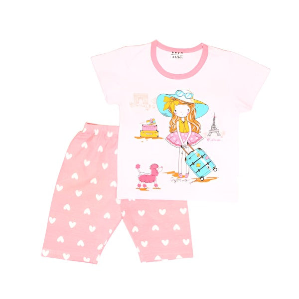 Hearts Doll 2 Pieces Shirt Shorts in Pink