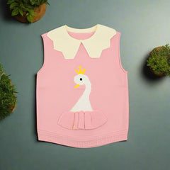 Sleeveless Swan Girls Sweater