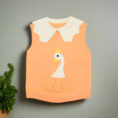 Sleeveless Swan Girls Sweater