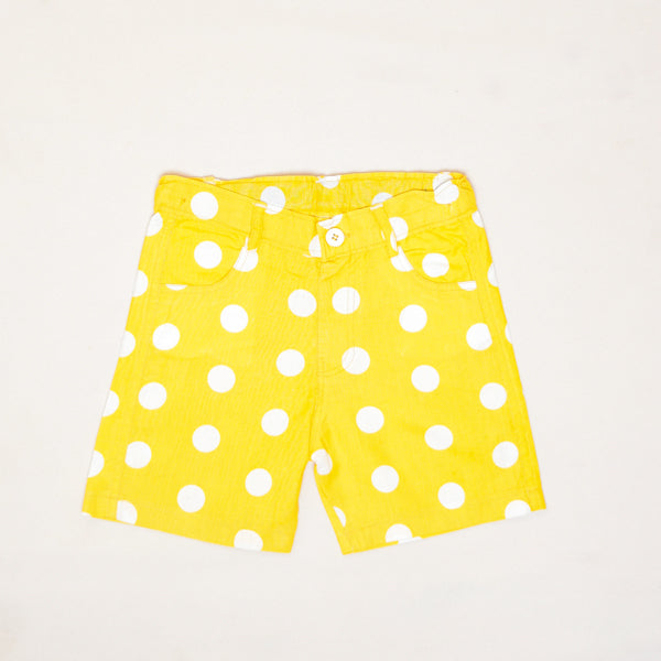 Polka Dots Printed Cotton Girl Shorts