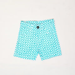 Cross Lines Printed Cotton Girl Shorts