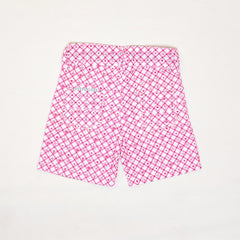 Cross Lines Printed Cotton Girl Shorts