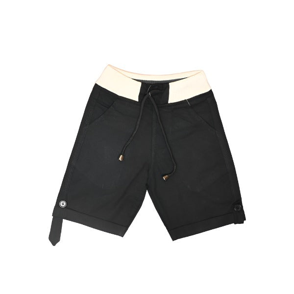 Basic Daily Wear Contrast Shade Elasticated Belt Cotton Boy Shorts