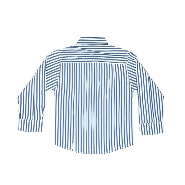 Blue & White Stripped Full Sleeves Boys Cotton Shirt