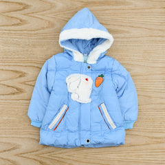 Girl Bunny Puffer Jacket With Hood