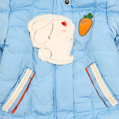 Girl Bunny Puffer Jacket With Hood