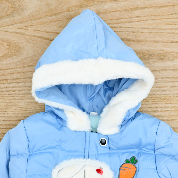 Girl Bunny Puffer Jacket With Hood