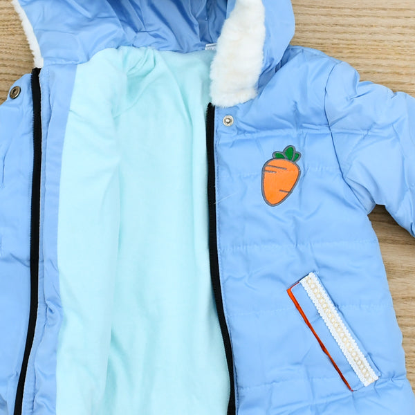 Girl Bunny Puffer Jacket With Hood