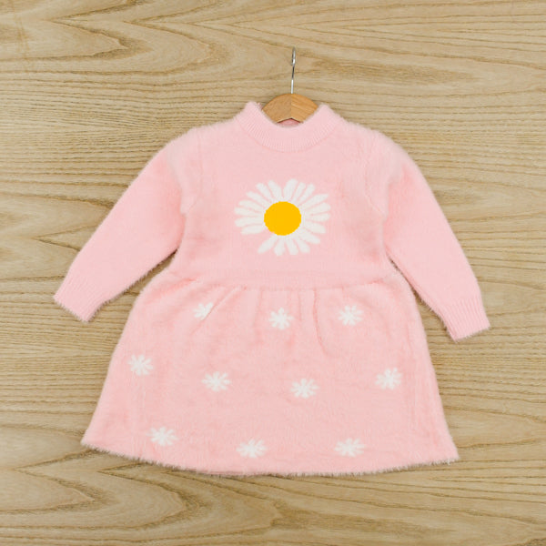 Daisy Flower Frock Style Girls Sweater