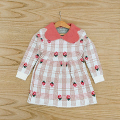 Strawberries Frock Style Girls Sweater