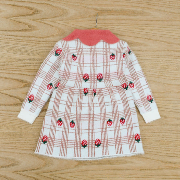 Strawberries Frock Style Girls Sweater