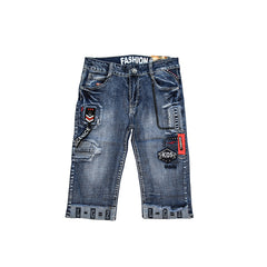 C & T Premium Quality Blue Denim Crop Pants