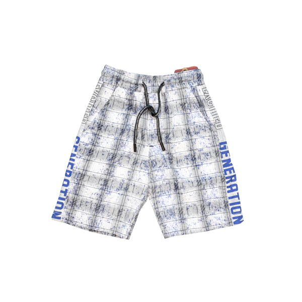 Boys Check Pattern Cotton Shorts