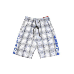 Boys Check Pattern Cotton Shorts