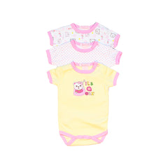 Baby Girl Superior Quality Its a Bear Body Suits Set - Pack of 3 Body Suits