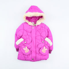 Girls Hooded Puffer Jacket With Mittens