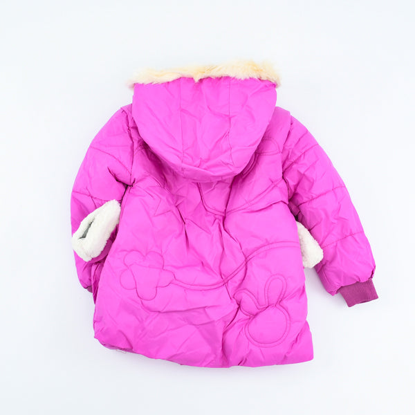 Girls Hooded Puffer Jacket With Mittens